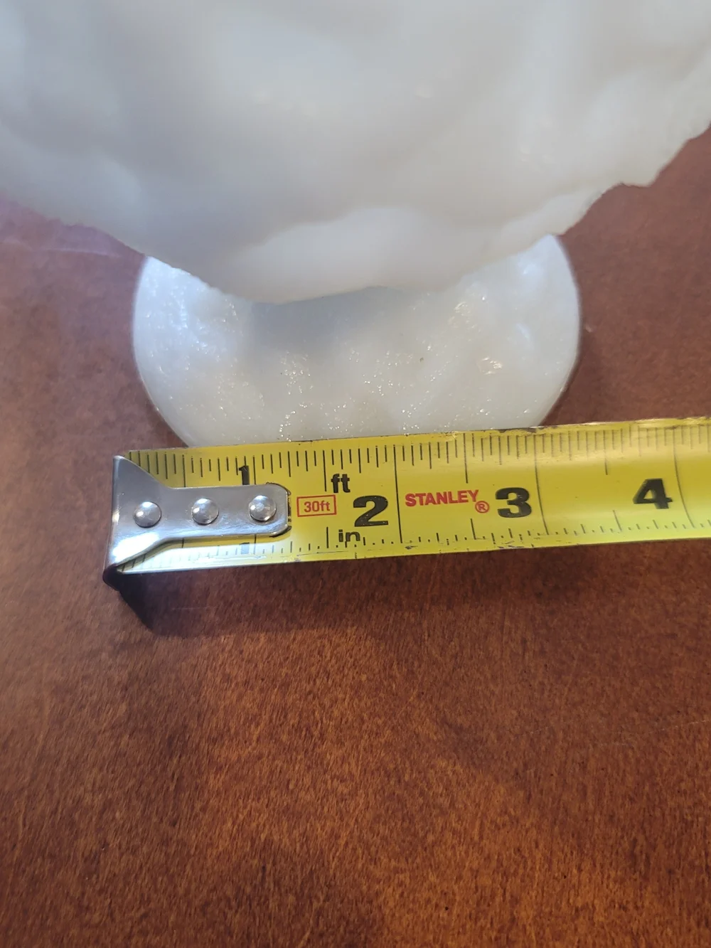 E.O. BRODY Textured‎ Milk Glass Pedestal Vase Model M3000 6.5 Inch